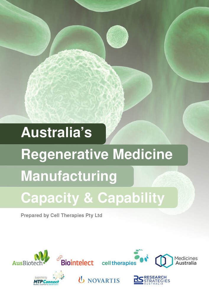 Green cover of Manufacturing report, photo of cells, name of report, and seven logos of consortium members