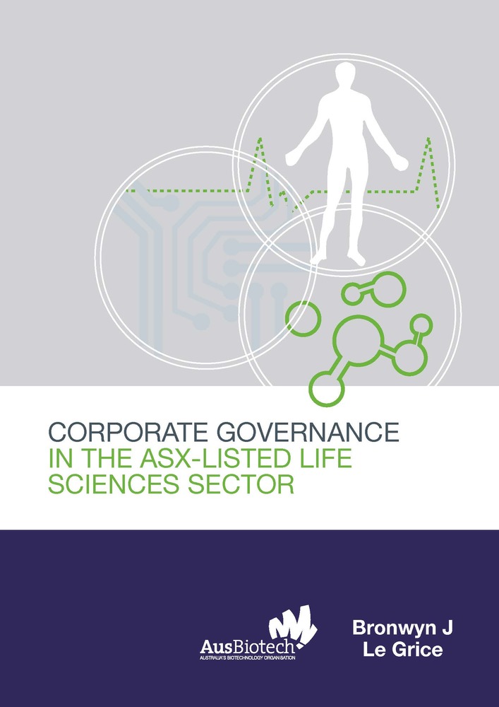 Cover of Corporate Governance in the ASX-Listed Life Sciences Sector report