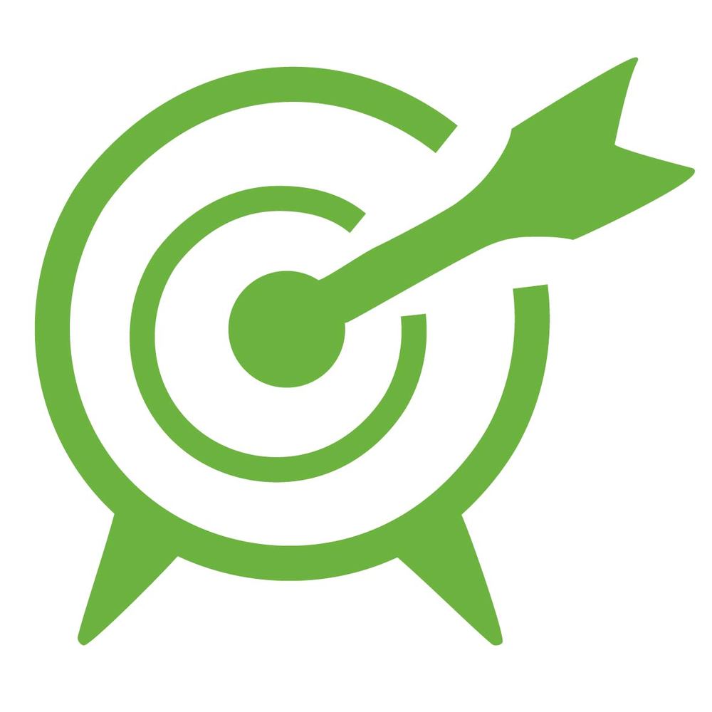 Resources icon - green arrow on a green target